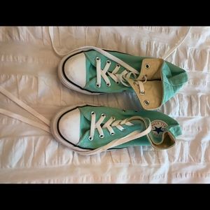 High top aqua  blue converse